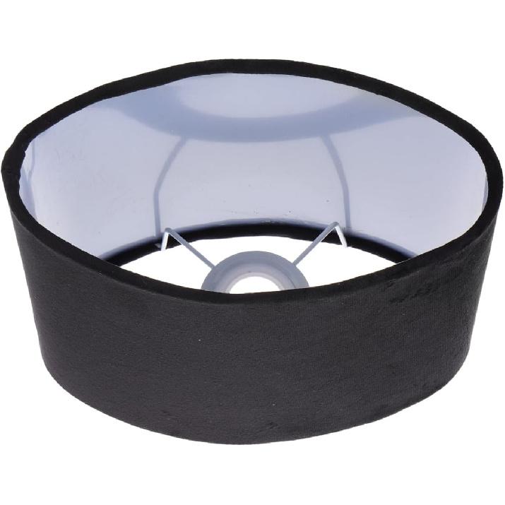 Gadpiparty E27 Oval Drum Lamp Shade Replacement - Black Silk Cloth Hardback Lampshade with Spider Clip - Transitional Style for Table & Floor Lamps -