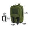 Molle Pouches Tactical Compact Water-Resistant EDC Pouch Bag Small Utility Pouch with Carabiner for Outdoor Hiking Camping