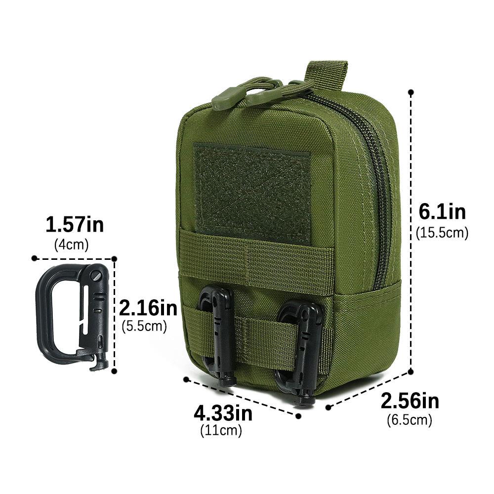 Molle Pouches Tactical Compact Water-Resistant EDC Pouch Bag Small Utility Pouch with Carabiner for Outdoor Hiking Camping