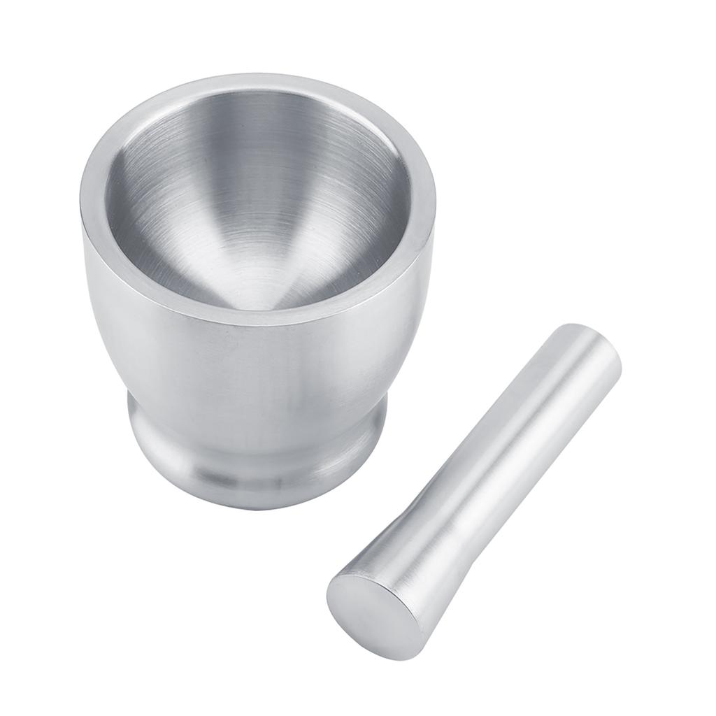 Stainless Steel Mortar Pestle Grinder Beans Garlic Spices Foodstuffs Kitchen Tool
