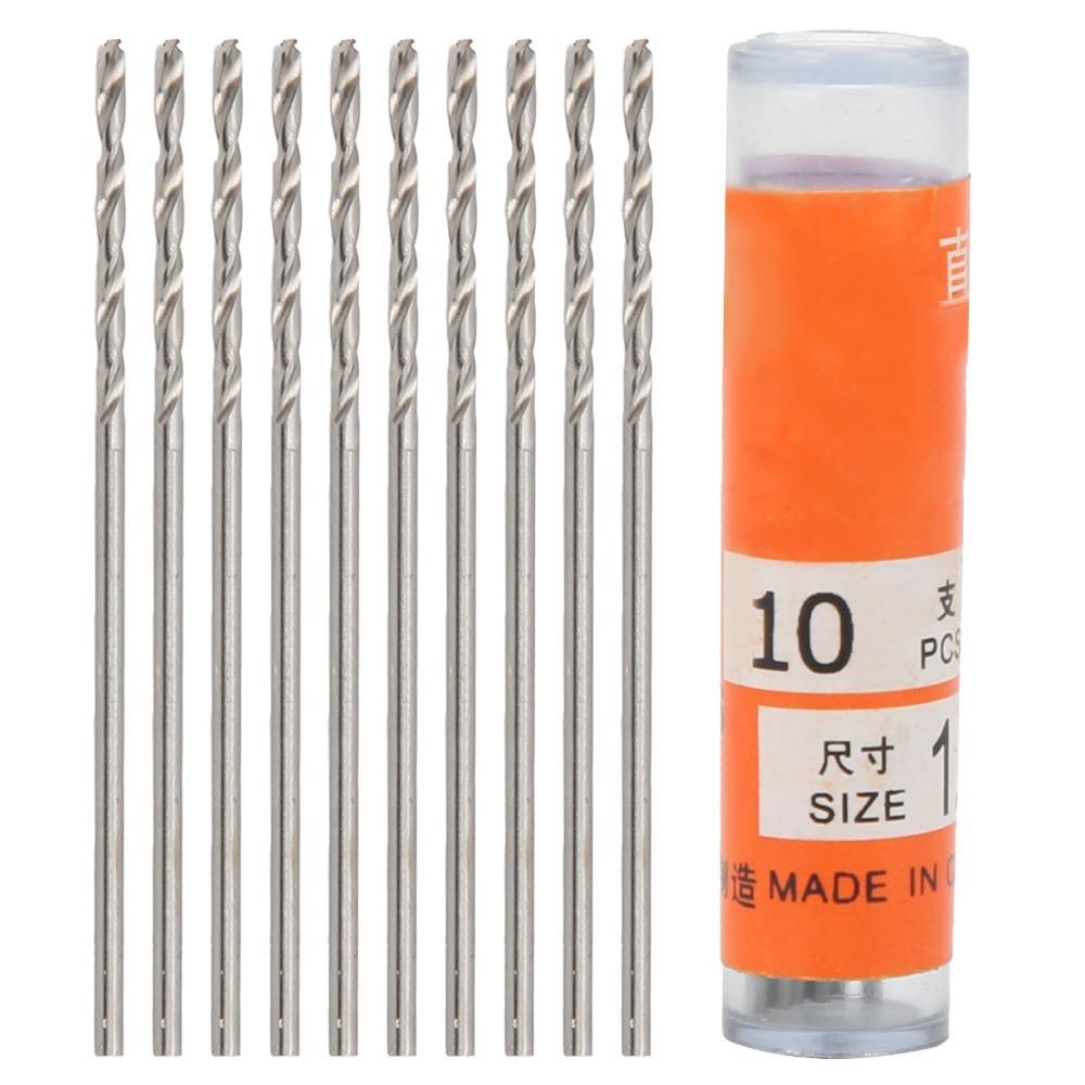 10pcs Straight Shank Twist Drill Bit Small Size Micro Size Drill Bit Set 1.80mm Diameter/1.0mm Diameter