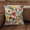 2D Vintage Floral Embossed Style Throw Pillow Covers Pattern Cushion Cover Suitable For Sofa Bedroom Car Pillow Cover