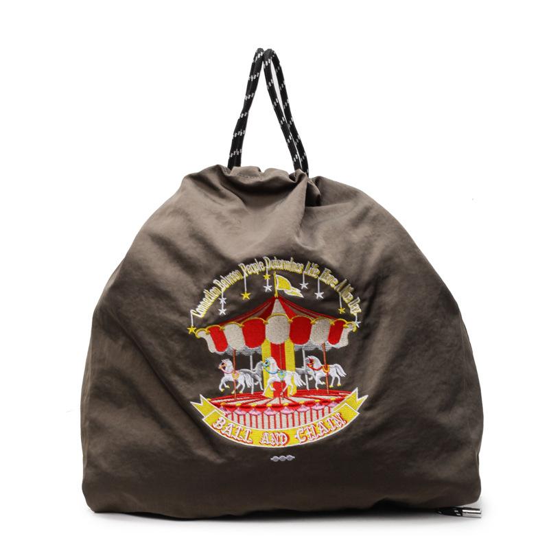 

Backpack Cute Girl Withdrawal Backpack Large Capacity Embroidery Casual Student Bag One size серый