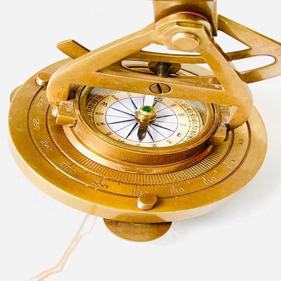 13.97 Cm Brass Alidade Telescope Compass Nautical Navigation Gift Maritime Surveyor Collectible Desk Decor