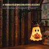 Halloween Library Lantern with Hanging Ghost&Pumpkin Vintage Bookshelf Lamp Gothic Metal Reading Lamp for Book Lovers Gift Ideal