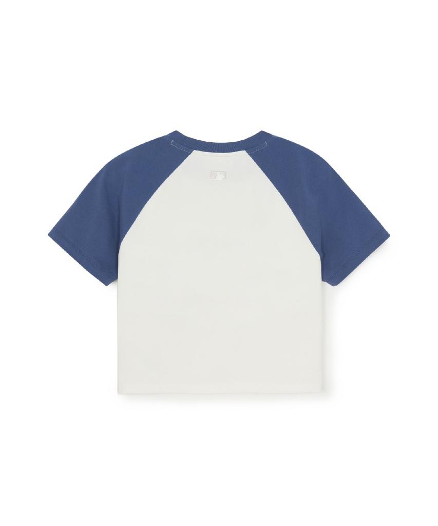 Emelbi Women'S Vintage Colorblock Crop T-Shirt Ny (Cream)