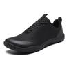 New Men's Wide-Fit Outdoor Hiking Shoes, Large Sizes, Black Lace-Up Casual Shoes