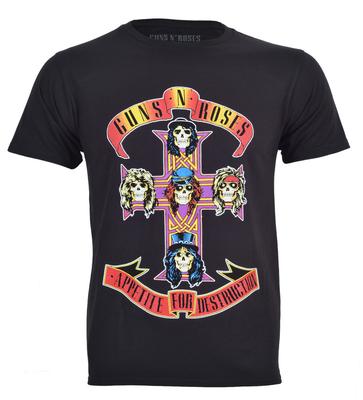Guns N Roses T-Shirt Appetite For Destruction Logo Schwarz Neu