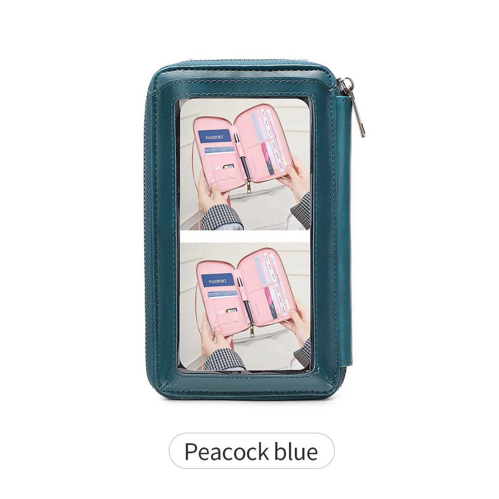 New Touch Screen Mobile Phone Bag Multi-function Passport Wallet Certificate Storage Bag Women's Versatile Messenger Bag