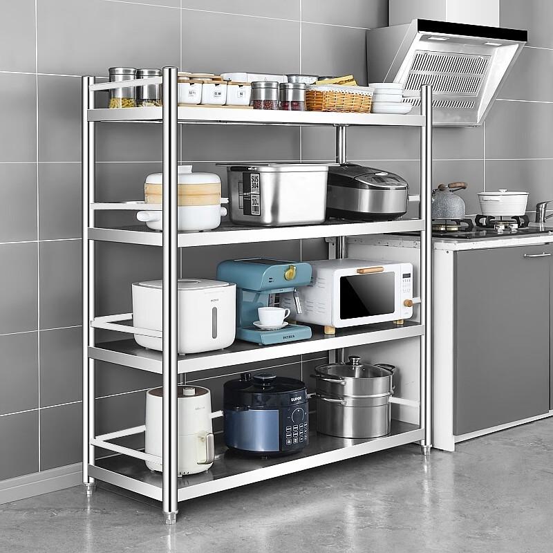 Stainless Steel Kitchen Storage Rack with Guardrail