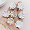10Pcs Cartoon Resin Cute White Flowers Series Flat Bottom Scrapbook Diy Jewelry Hair Clips Phone Case Ornament Accessories