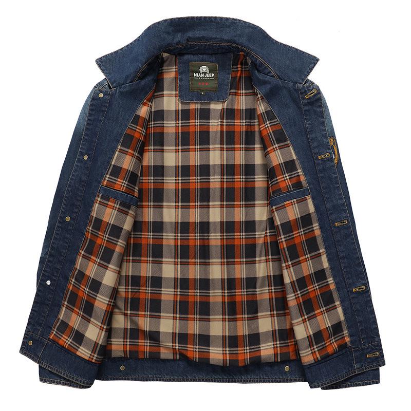 denim jacket men's lapel cotton jacket 