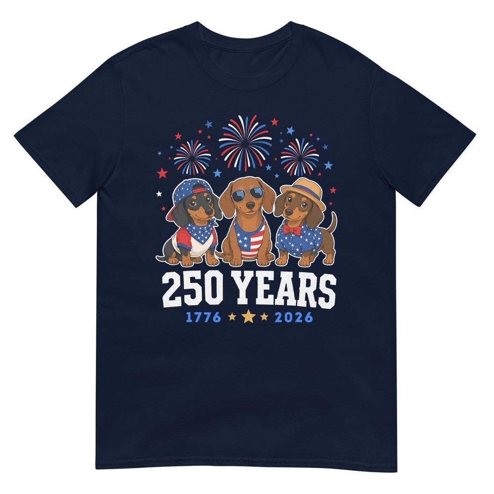 Dachshund 250 Anniversary Usa 250th Dachshund 4th Of July TShirt S