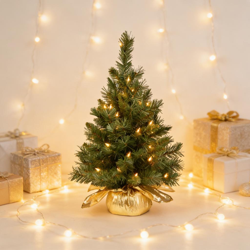 Artificial Christmas Tree 60CM Snowy Spruce Desktop Decoration Xmas Gift Tabletop Tree