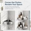 2 Pack 304 Stainless Steel Corner Shelf Organizer Punch Free Bathroom Corner Shelves  For Home