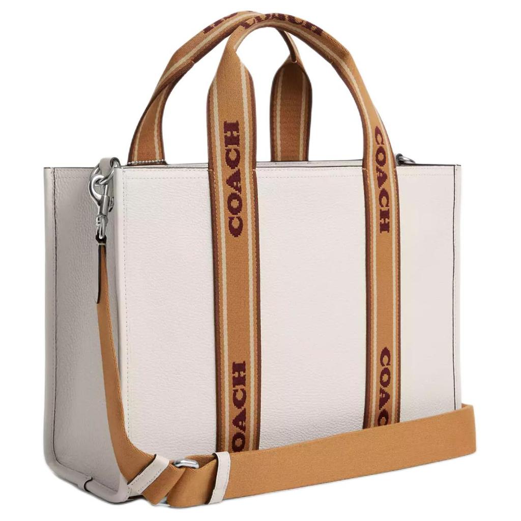 Coach Smith 34 Logo Refined Pebble Leather Tote Bag Women tote Silver Pink Multicolor CU997-SVCAH