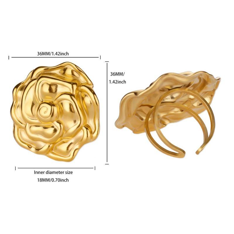 

New stainless steel gold-plated fashion exaggerated starfish open ring temperament elegant retro jewelry Opening adjustable