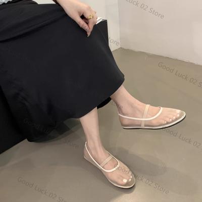 Fashion 2025 Women's Round Toe Mesh Fabric Ballet Flats Shoes Fashion Shallow Band Ladies Comfort Soft Sole Mary Jane Shoes Flat Women