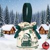 Christmas Canvas Drawstring Bag Christmas Candy Gift Packaging Bag Cartoon Handbag For Apple Diy  Year Xmas Home Party Supply