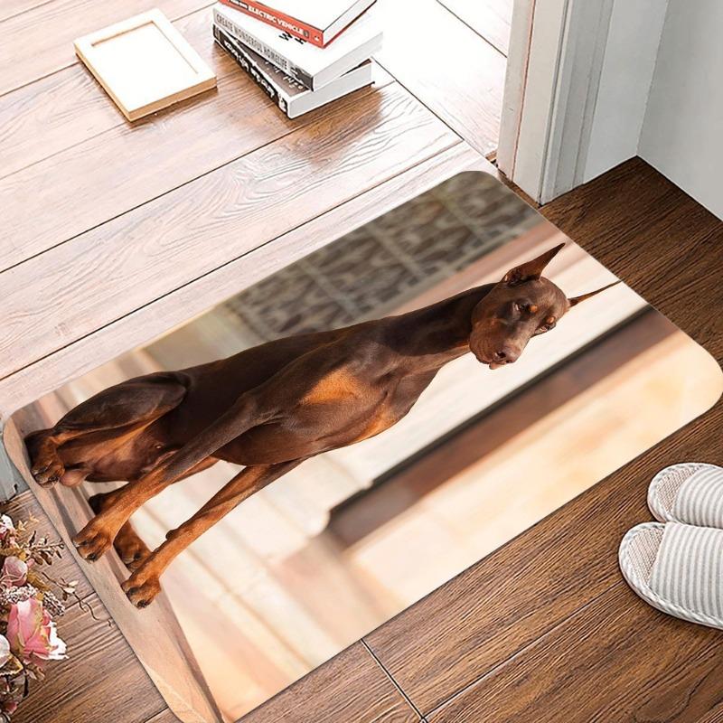Doberman Printing Non-Slip Small Rug Waterproof Easy To Clean Floor Mat for Indoor Outdoor Use Durable Home Decor Fashion Beauty