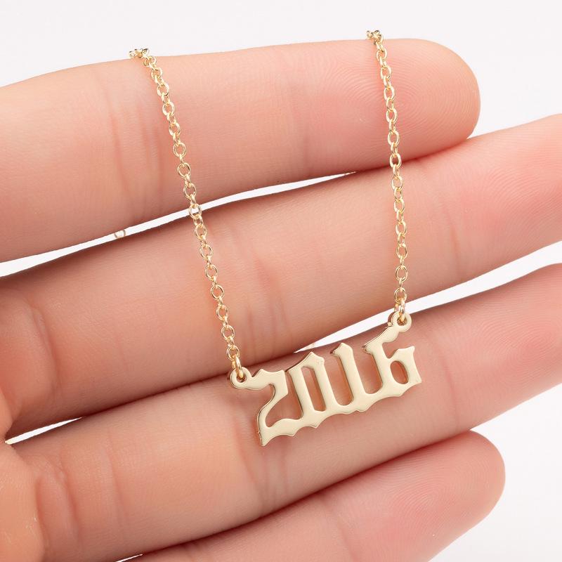 2025 Stainless Steel Year Necklace – Birthday Pendant, Bestie Gift, Versatile Slimming Chain