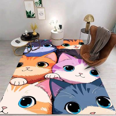 Creative Cute Cartoon Cat Floor Mat Bathroom Mat Kids Room Bedroom Decoration Balcony Anti-Slip Doormat Living Room Decor Rug