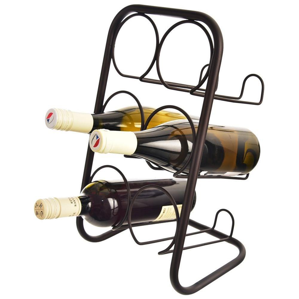 Black Metal Wine Rack for 6 Bottles 22.5x39 Cm