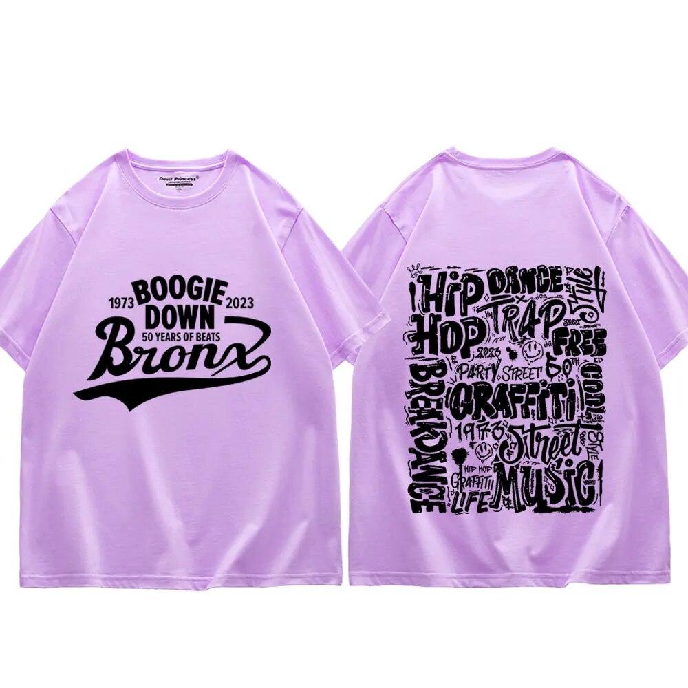 Hip Hop 50 Years Graffiti Print T Shirt Unisex Women Fashion Limited Edition T-shirt High Quality Pure Cotton Oversized T-shirts