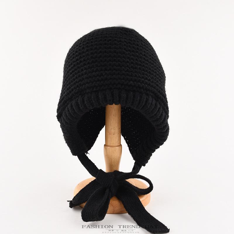 Mütze Damen Winter Warm Ohrenschutz Gestrickte Überziehmütze Sturmhaube Hut Band Doppelnutzung Plüsch Blitzmütze