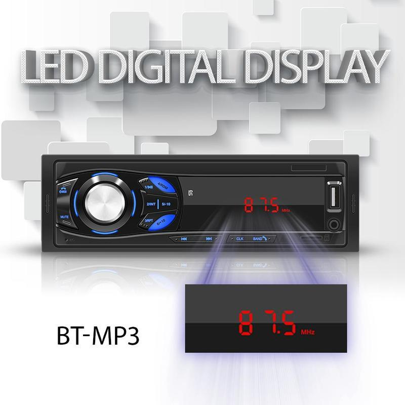 1DIN In-Dash Car Radio 12V Car Player with Remote Control Support BT USB/SD/AUX-IN