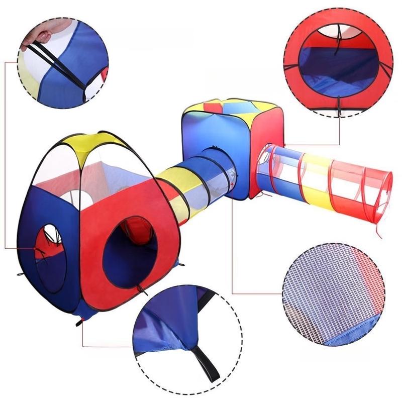 Kids' 4-Piece Foldable Play Tent & Tunnel Set