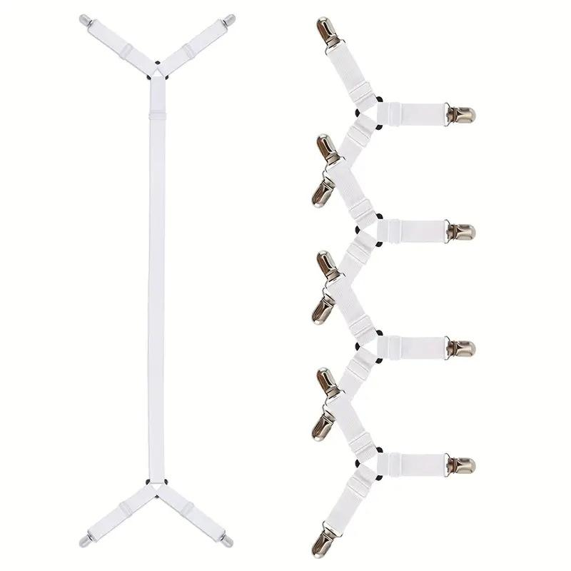 Bed Sheet Holder Adjustable Elastic 12 Clips Fixed Holder Mattress Clip Fasteners Cover Blankets Grippers Fixing Non-Slip Strap