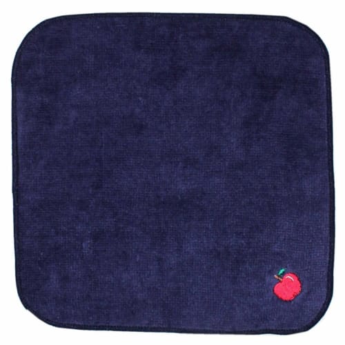 Apple 3-Piece Children's Toothbrush Set (Toothbrush with Cap, Heat-Resistant Cup, Imabari Towel Handkerchief) (Navy)