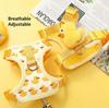 Dog and Cat Harness and Leash Set, Yellow Duck Design, Small, Adjustable, Escape-Proof
