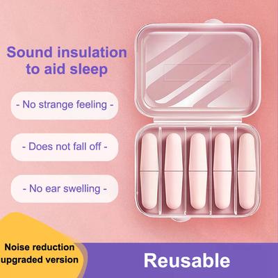 4/10 Peças Protetores Auriculares para Dormir Redução de Ruído Isolamento Acústico Protetores Auriculares Macios de Recuperação Lenta Prova de Som Anti-Ruído Auxílio para Dormir Cuidado Auricular