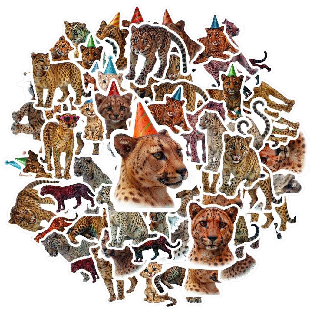 35pcs-70pcs Realistic Wildlife Stickers Party Big Cats Animal Stickers Stickers For Guitar Laptop Helmet Skateboard