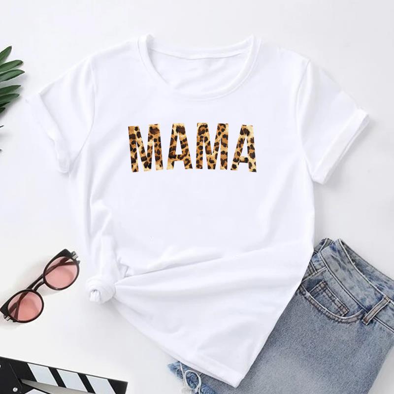 European size Women Print Tee Letter Mom Trend Mama Mother Top Fashion T Shirt Woman Female Clothing Short Sleeve Graphic T-shirts