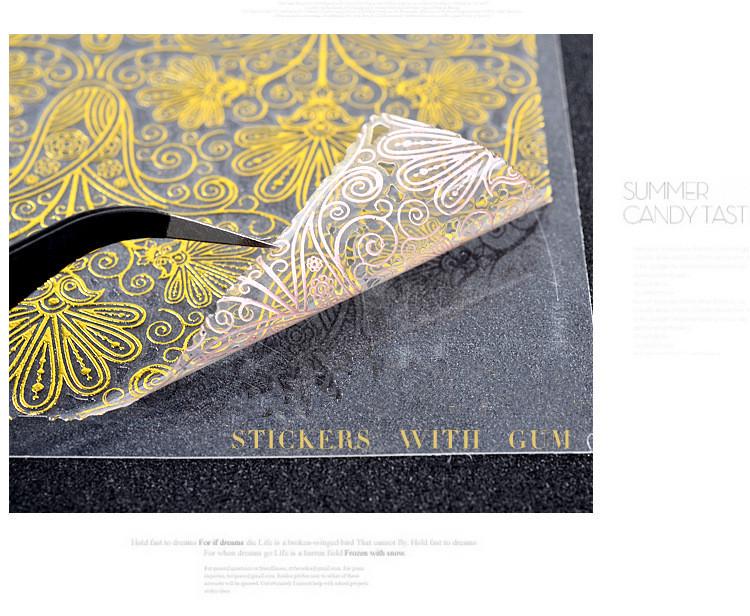 8 sztuk złota metalowa naklejka na paznokcie naklejka artystyczna naklejka złota naklejka samoprzylepna