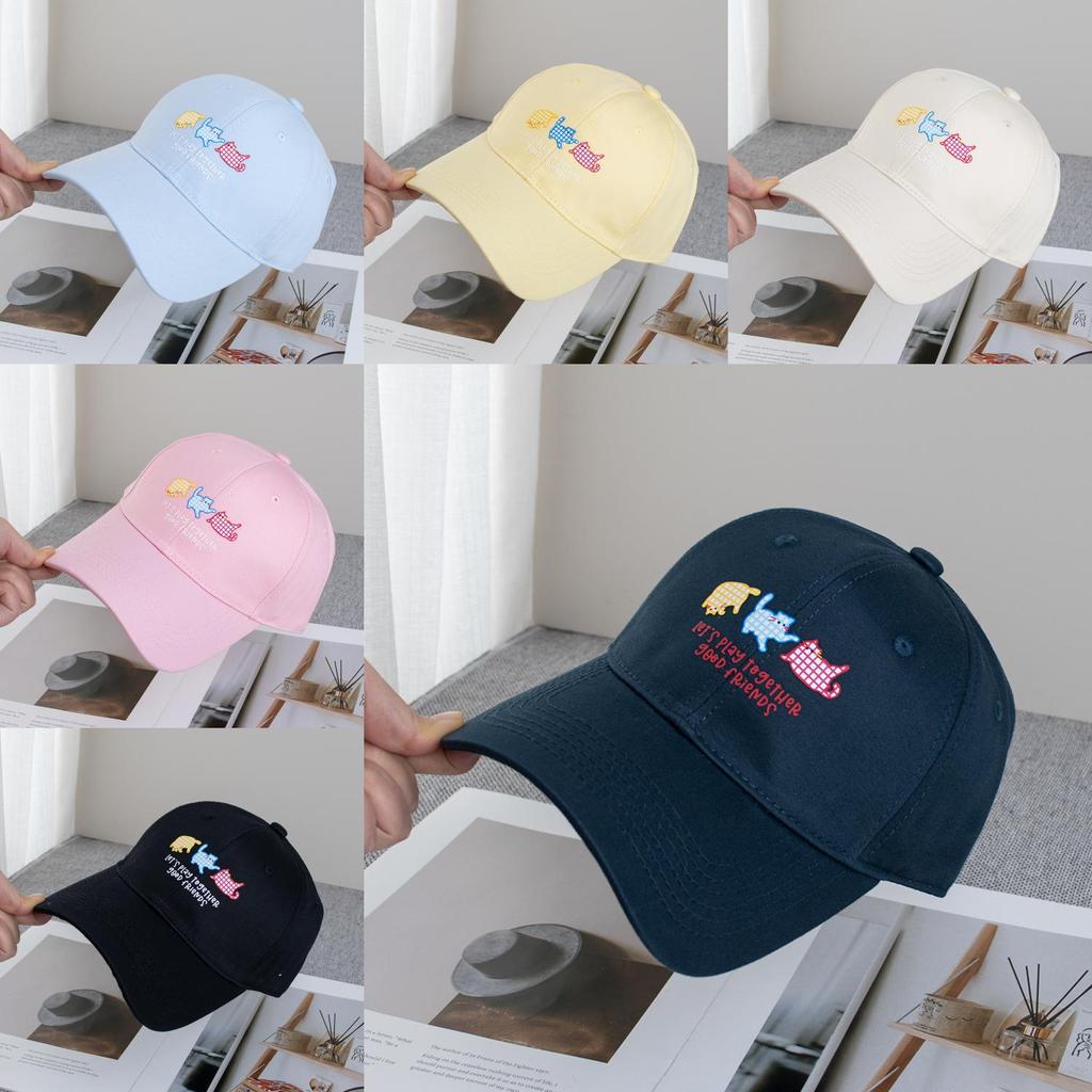 Cute Cartoon Cat Cotton Baseball Cap With Adjustable Fit For Casual Wear