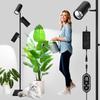 90W Dimmable Grow Light Daylight Full Spectrum COB LED Triple-Head Floor Lamp with High PPFDCRI 6/8/12H Timer Adjustable Height