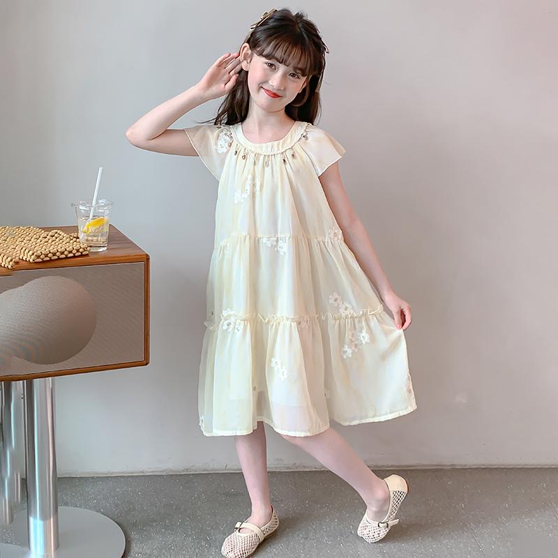 Girls' Dress Summer Dress New Summer Chiffon Elegant Princess Dress Summer Thin Girl Children's Dress