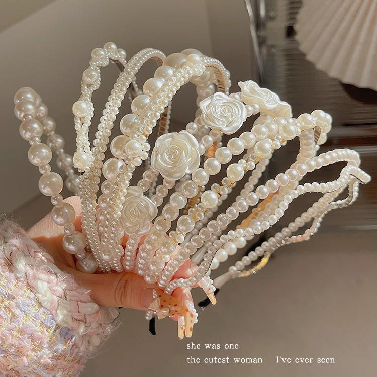 Exquisite Faux Pearl Flower Hair Hoops Fashion Hair Accessories Holiday Styling Perfect Gifts for Girls