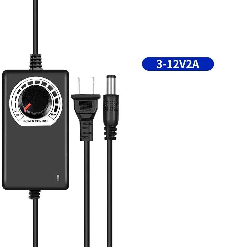 3V 12V 2A einstellbare Spannung Netzteil Geschwindigkeit Dimmen Dimmen Temperatur Gebläse Abluftventilator Geschwindigkeitsregler