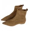Flats Ankle Boots for Women's Pointed Toe Fashion Shoes  Suede Winter Boots  Walking Brand Comfort Gothic Mujer Botas
