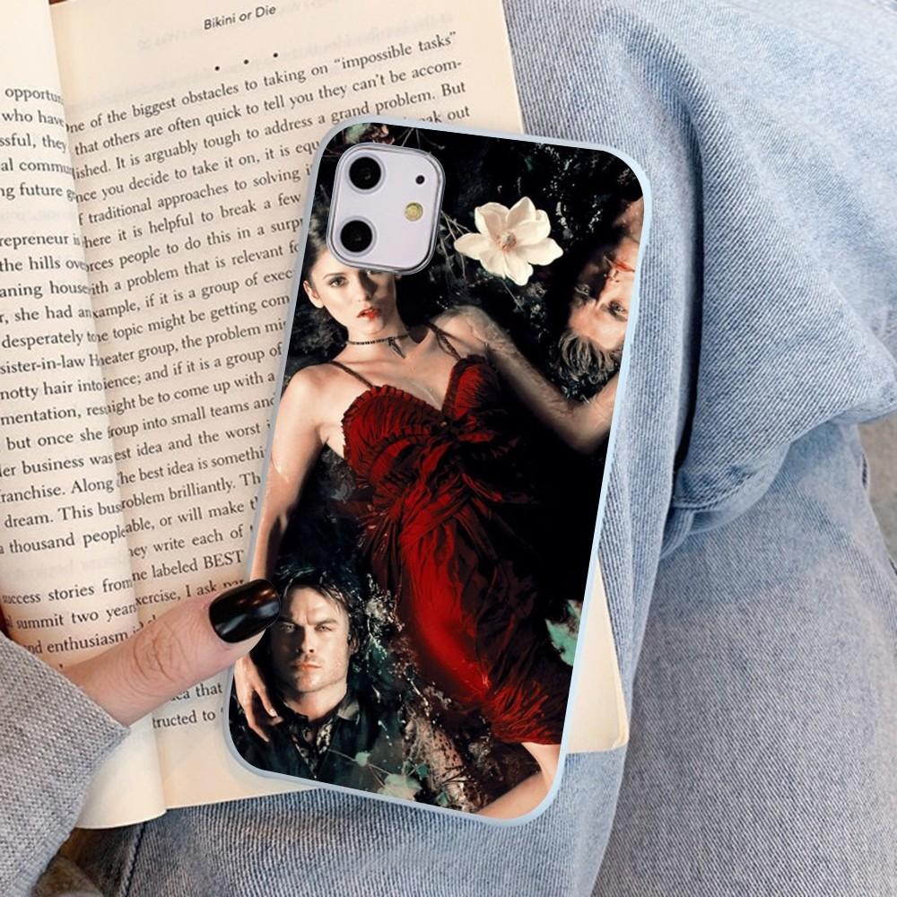 American Movie The Vampire Diaries Phone Case For IPhone 14 11 12 13 Mini Pro Xs Max 8 7 6 6S Plus X XR Solid Candy Color Case
