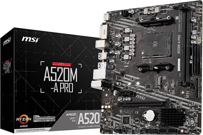 MSI Motherboard PRO with Ryzen 5000 Series Micro ATX AMD MB5136 A520M-A [Compatible (AM4)] [with A520]
