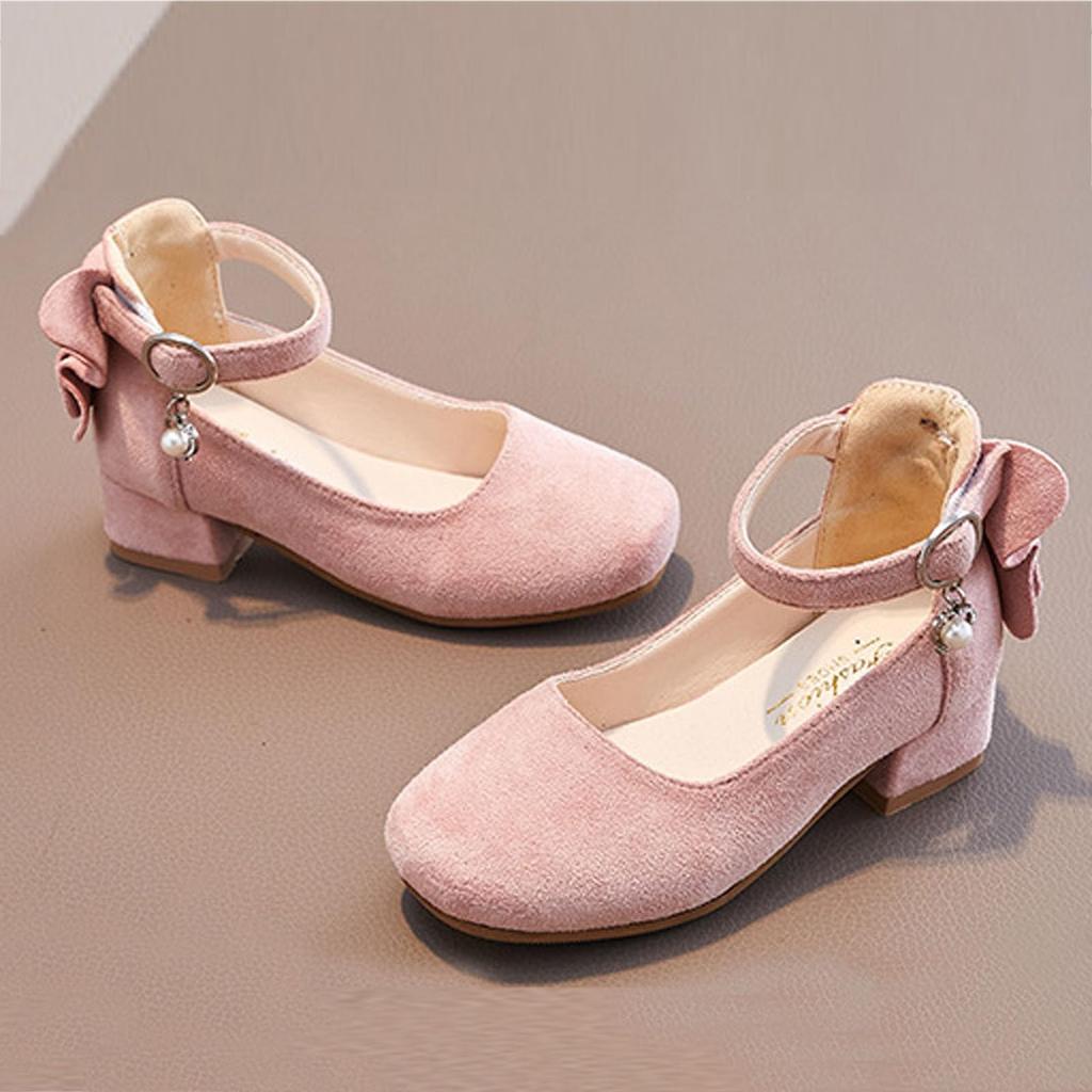 Kleine High Heel Leder Tanzschuhe mit - Sohle für Mädchen