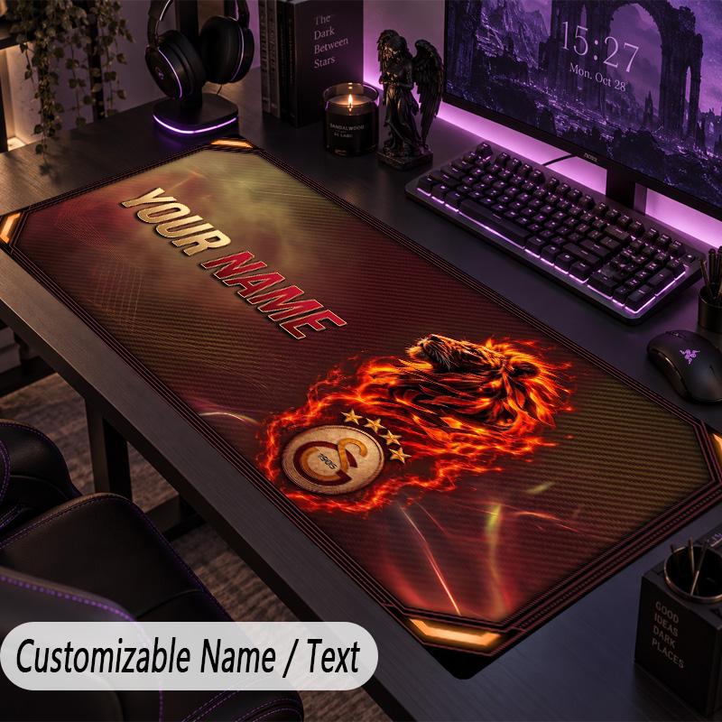 Custom Text Big Mousepad, Extended Desk Pad For Laptop Work GameGalatasaray FC