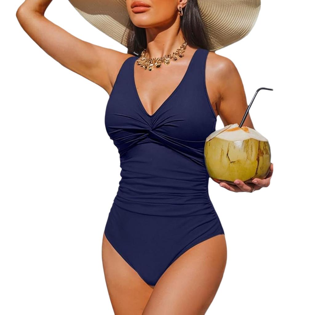 Damen Einteiliger Bikini Badeanzug, Sportliche Bademode