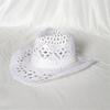 Cappello di Paglia Ventilato Vuoto Rotondo Pieghevole Cappello da Cowboy Occidentale da Spiaggia Oggetti di Scena per Foto